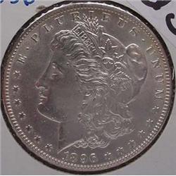 1896-P MORGAN SILVER DOLLAR UNC.