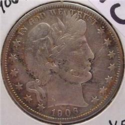 1906-S BARBER HALF DOLLAR XF