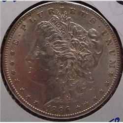 1896-P MORGAN SILVER DOLLAR AU-58