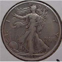 1936-S WALKING LIBERTY HALF DOLLAR CH-VF