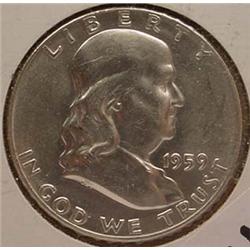 1959-P FRANKLIN HALF DOLLAR BU+