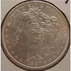 1887-P MORGAN SILVER DOLLAR UNC. MS-63