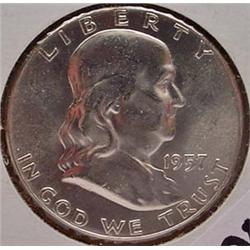 1957-P FRANKLIN HALF DOLLAR CH-BU