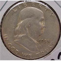 1953-S FRANKLIN HALF DOLLAR XF