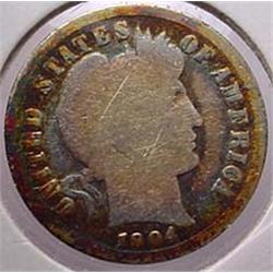 1904-P BARBER DIME