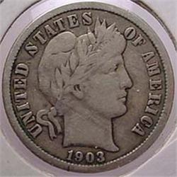 1903-O BARBER DIME CH-VF