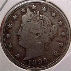 1899 LIBERTY / V NICKEL VF