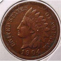 1904 INDIAN HEAD CENT XF