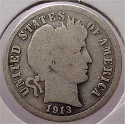 1913-P BARBER DIME