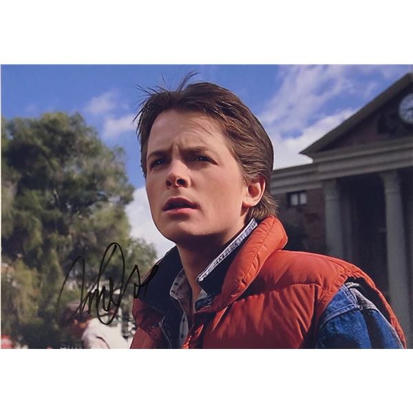 Back to Future Michael J Fox Photo Autographed Signed