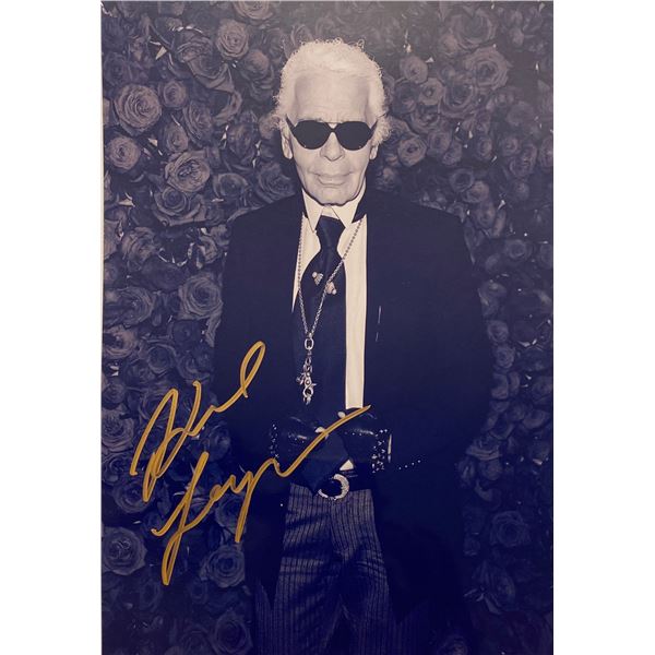 Autograph Signed Karl Lagerfeld Photo