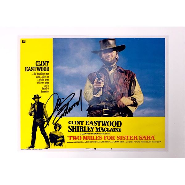 Clint Eastwood Autograph Signed 2 Mules For Sister Sara Photo