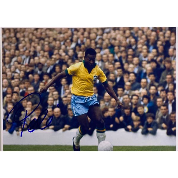 Autograph Signed Football Pele Photo