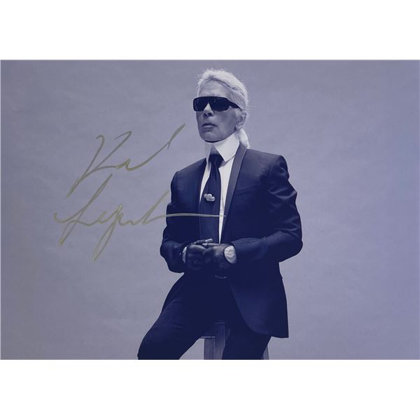 Autograph Signed Karl Lagerfeld Photo