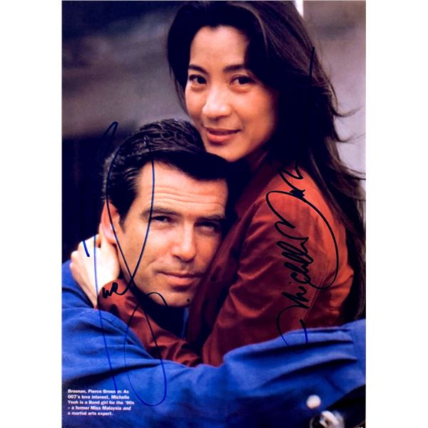 Pierce Brosnan Michelle Yeoh Autograph Signed James Bond 007 Photo