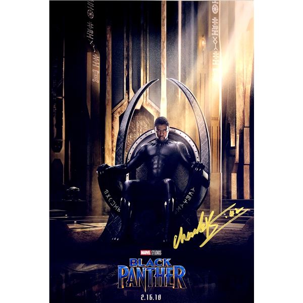 Chadwick Boseman Autograph Signed Black Panther Photo