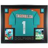 Image 1 : TUA TAGOVAILOA SIGNED FRAMED MIAMI DOLPHINS JERSEY (JSA COA)