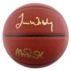 Image 1 : JAMES WORTHY AND MAGIC JOHNSON DUAL-SIGNED BASKETBALL (BECKETT COA)