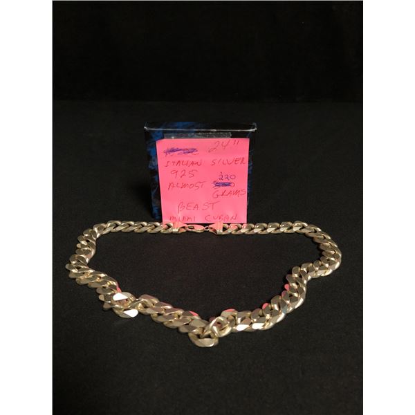 MENS HEAVY .925 SILVER NECKLACE 24 INCH 220 GRAMS