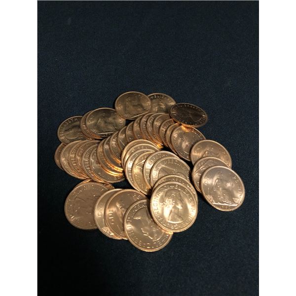 LOT OF UNCIRCULATED BRITISH  PENNIES