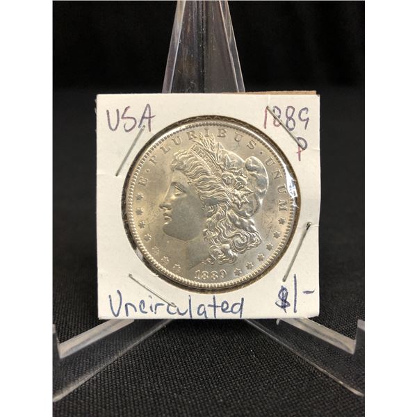 1889 P  UNCIRCULATED MORGAN SILVER DOLLAR .900 SILVER