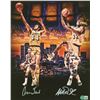 Image 1 : JERRY WEST AND MAGIC JOHNSON DUAL-SIGNED PHOTO (BECKETT COA)