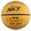 Image 1 : MAGIC JOHNSON SIGNED 2020 CHAMPION LOGO GOLD BASKETBALL (BAS Witnessed)