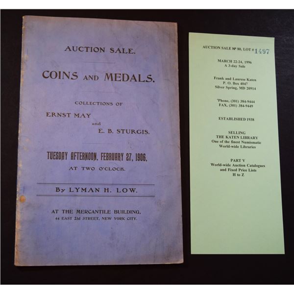 Low, Lyman H.: Catalogue of the Properties of Ernst May, and the Remainder of the Collection Formed 