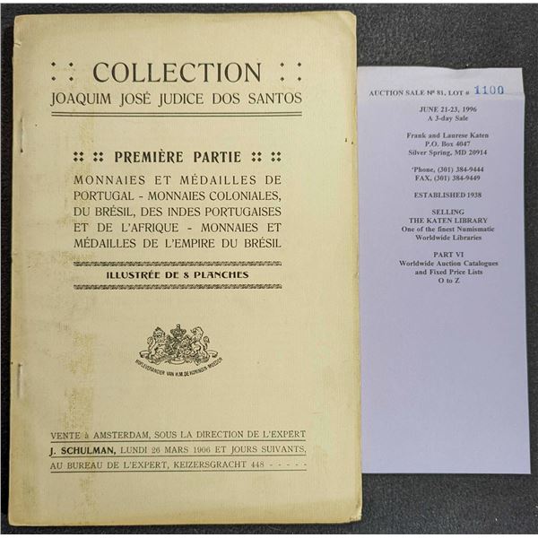 Schulman, Jacques: Collection Joaquim Jose Judice Dos Santos.  Premiere & Seconde Parties