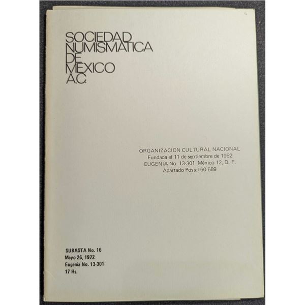 Sociedad Numismatica de Mexico: Subasta No. 16