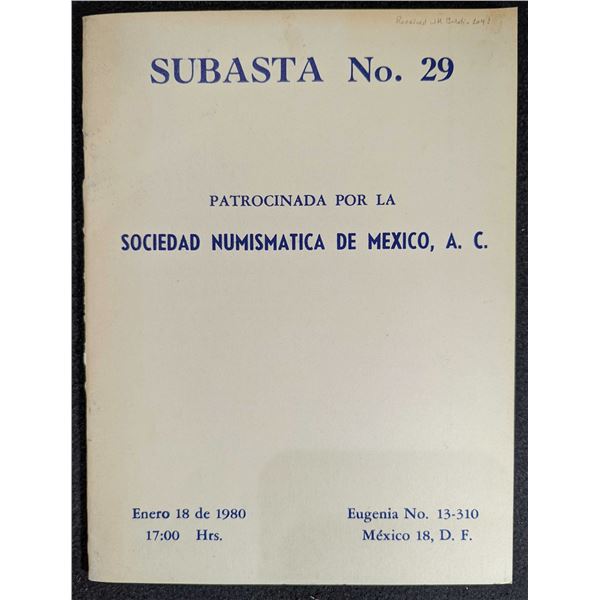 Sociedad Numismatica de Mexico: Subasta No. 29