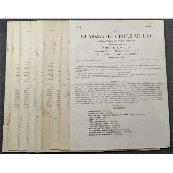 Spink & Son Ltd: The Numismatic Circular List. 1941