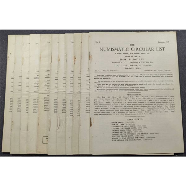 Spink & Son Ltd: The Numismatic Circular List. 1943