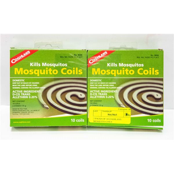 2 PACKS OF 10 COGHLAN'S MOSQUITO COILS