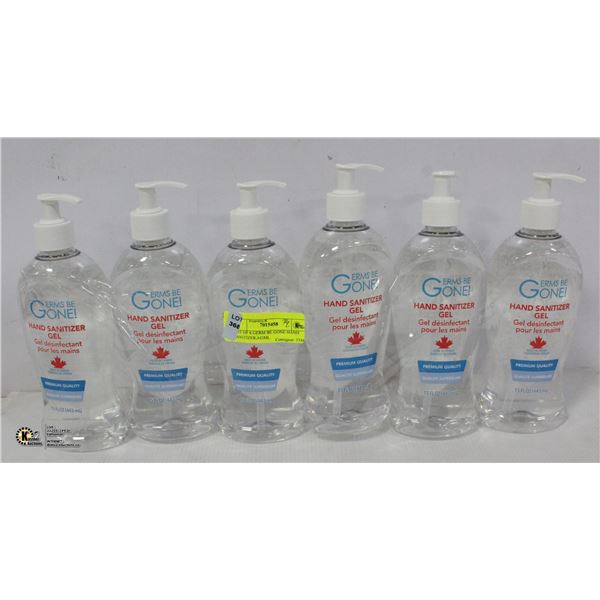 LOT OF 6 GERM BE GONE HAND SANITIZER,443ML