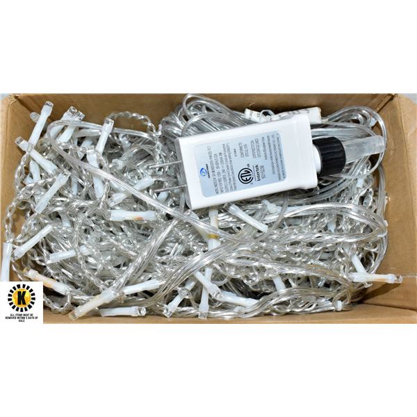 NEW REPACKED 300LED ICICLE STRING LIGHTS, WHITE