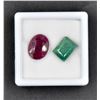 Image 1 : #247-RED RUBY & EMERALD GEMSTONE 17.55CT