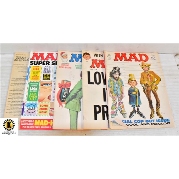 BUNDLE OF VINTAGE MAD MAGAZINES SEPT 74,DEC 75