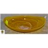 Image 1 : YELLOW SWIRL ART GLASS FRUIT BOWL 13.5 INCHES