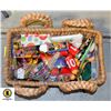 Image 1 : XLARGE WEAVED BASKET FULL OF PARTY SUPPLIES