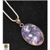 Image 1 : 925 AMETHYST LARGE PENDANT & 925 LONG NECKLACE