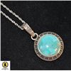 Image 1 : 925 TURQUOISE PENDANT & 925 LONG NECKLACE