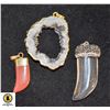 Image 1 : ESTATE CRYSTAL & GEODE PENDANTS