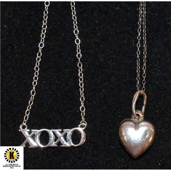 XOXO 925  STERLING & HEART 925 SILVER NECKLACES