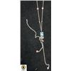 Image 1 : 925 SILVER  ITALY MURANO TOGGLE NECKLACE