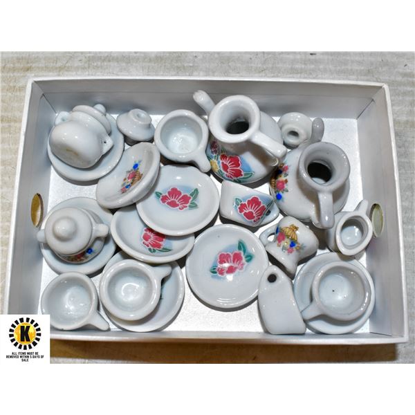 MULTIPLE SETS OF MINIATURE TEA SETS