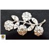 VINTAGE FLORAL CRYSTAL BROOCH