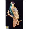 VINTAGE GOLD TONE PARROT BROOCH WITH RHINESTONES