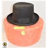 Image 1 : VINTAGE MENS DRESS HAT IN ORANGE HAT BOX