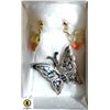 Image 1 : 925SILVER&ABALON BUTTERFLY PIN&OPALCORAL EARRINGS
